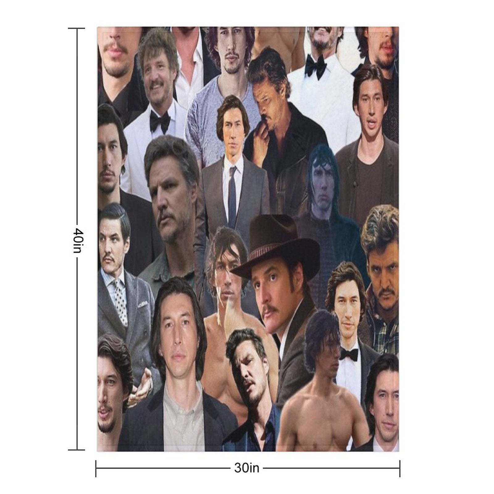 Pedro Pascal And Adam Driver Photo Collage Velvety-soft Throw Blanket