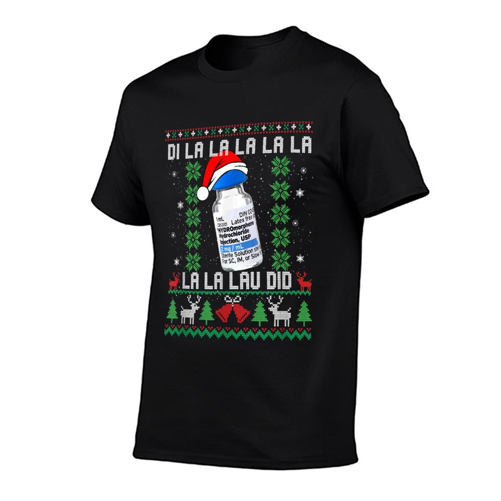 Funny Medical Worker Ugly Christmas Design  Fade-proof Color T-Shirt
