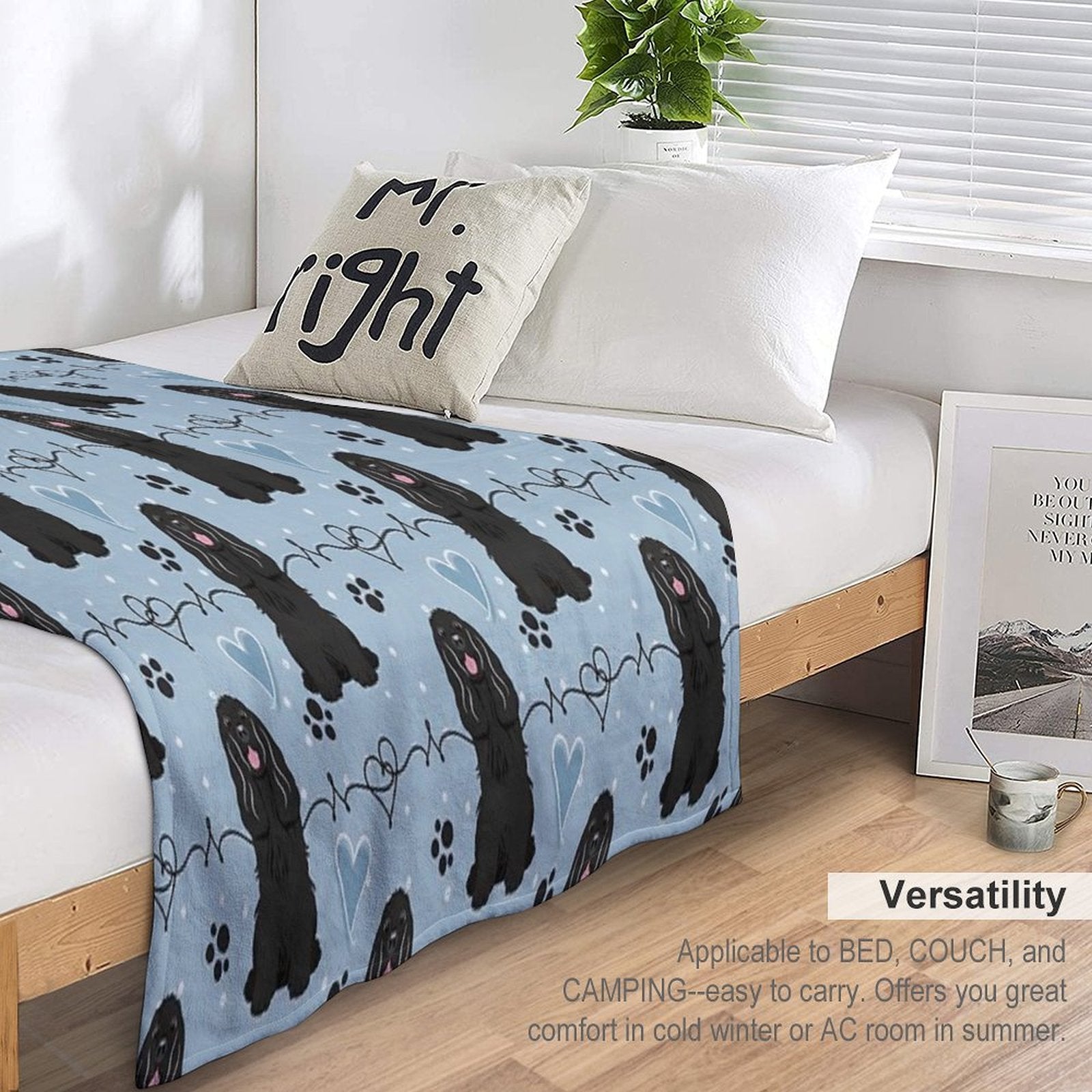 Love Black Cocker Spaniel Wrinkle-free Throw Blanket
