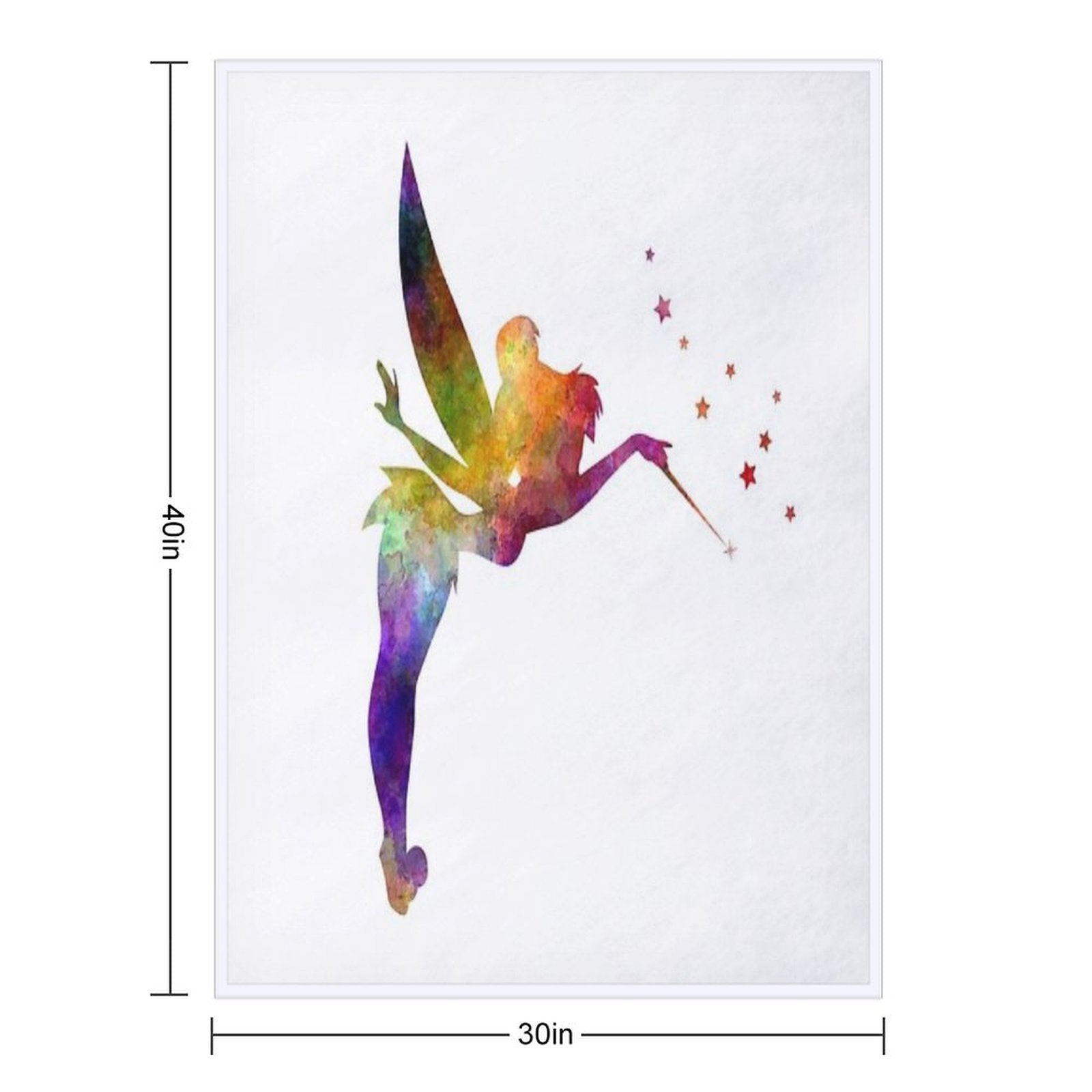Tinkerbell in Watercolor Durable Throw Blanket