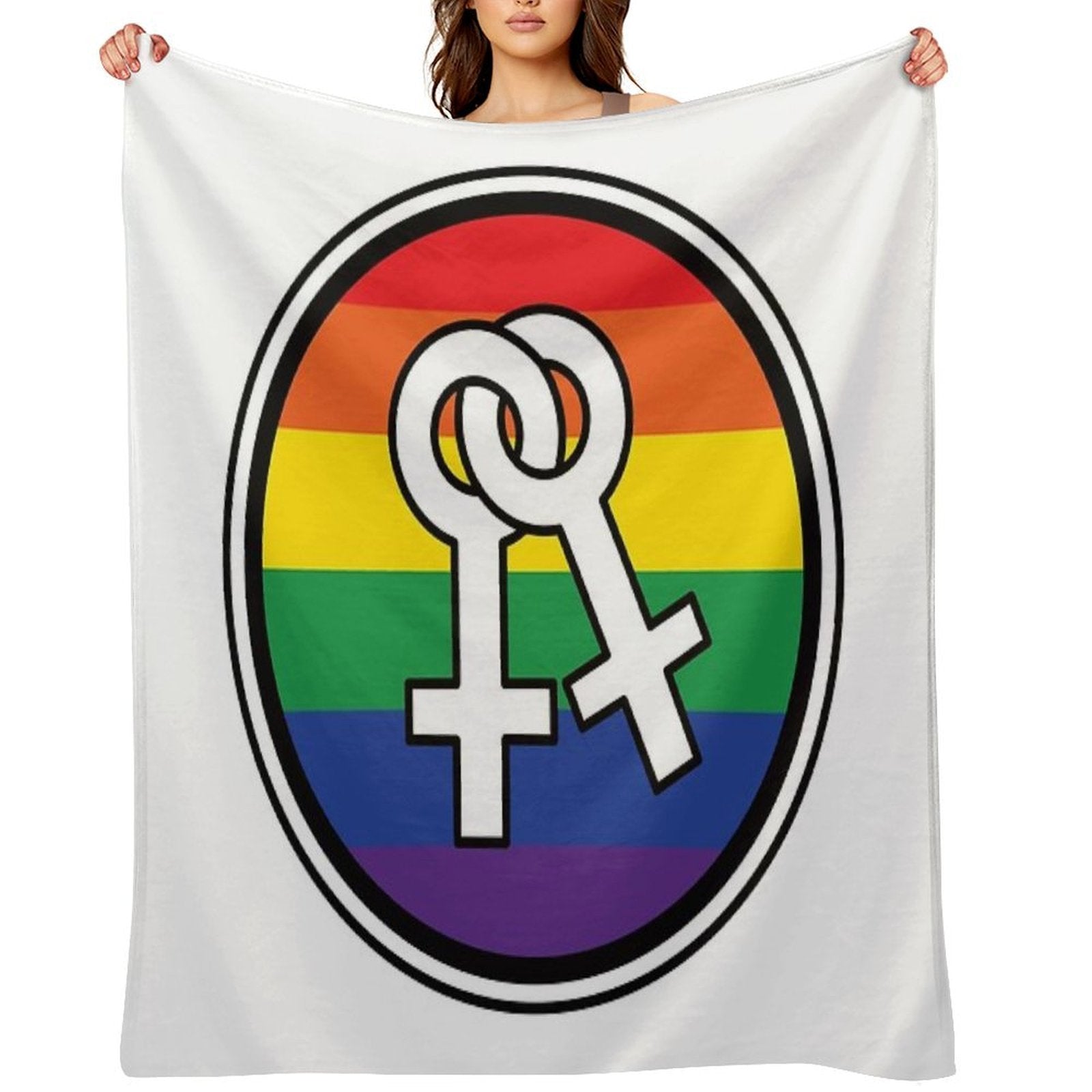Female Symbols Rainbow Quick-dry Throw Blanket