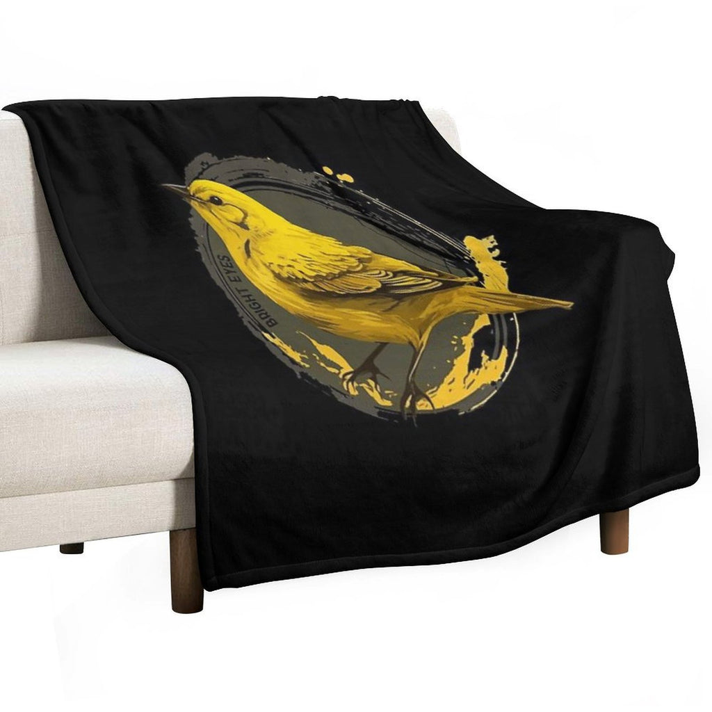 Bright Eyes Yellow Bird - Bright Eyes Easy Care Throw Blanket