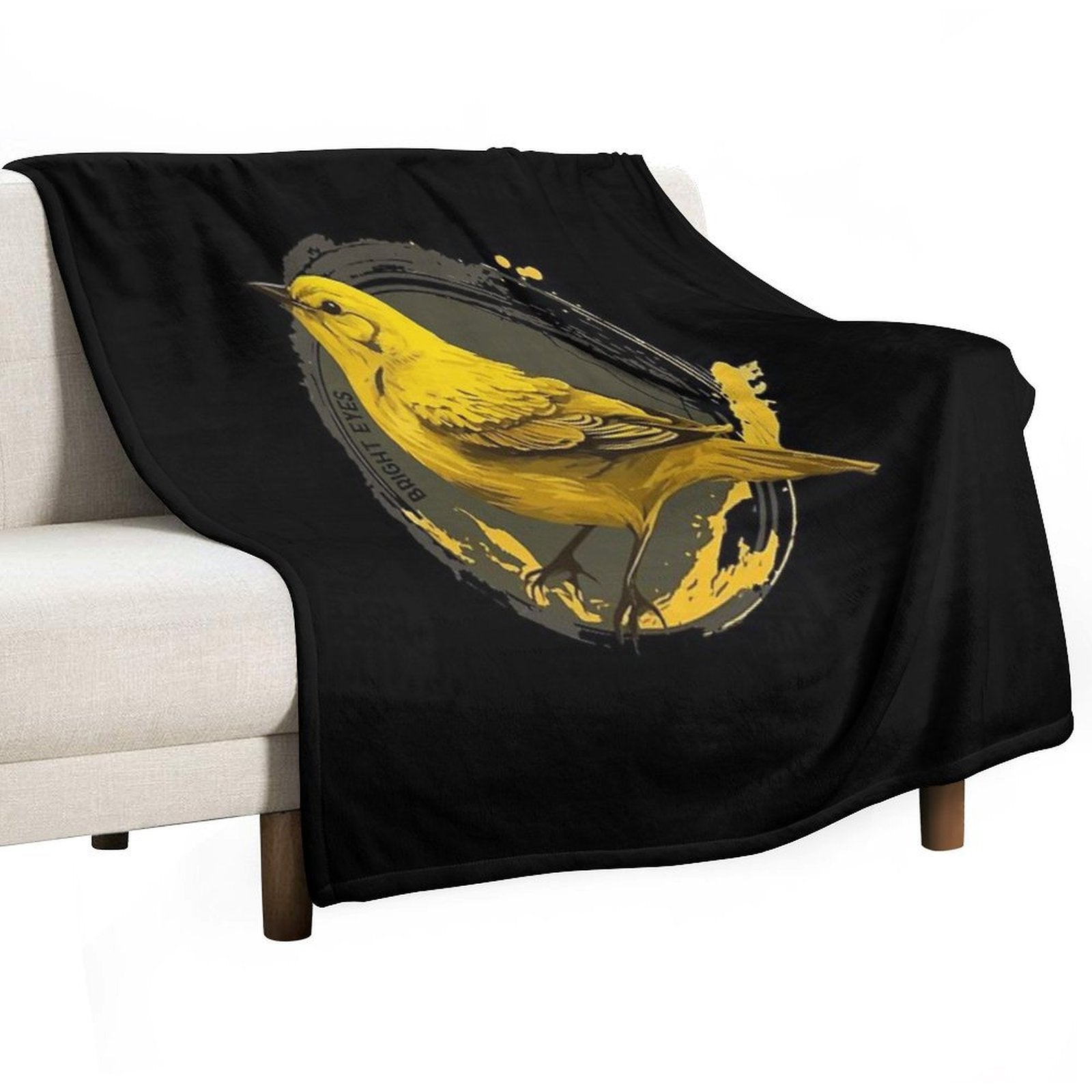 Bright Eyes Yellow Bird - Bright Eyes Easy Care Throw Blanket