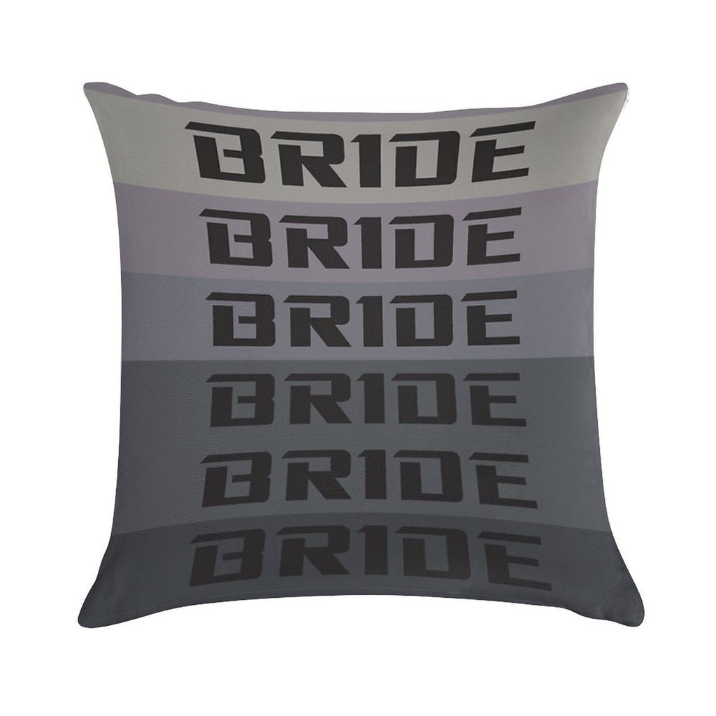 BRIDE JDM MATERIAL Soft Hidden Zipper Throw Pillow