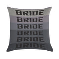 BRIDE JDM MATERIAL Soft Hidden Zipper Throw Pillow