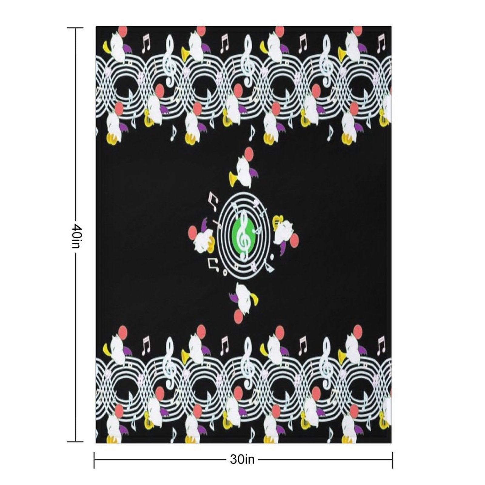 Music Moogle (Black&Green) Machine-washable Throw Blanket