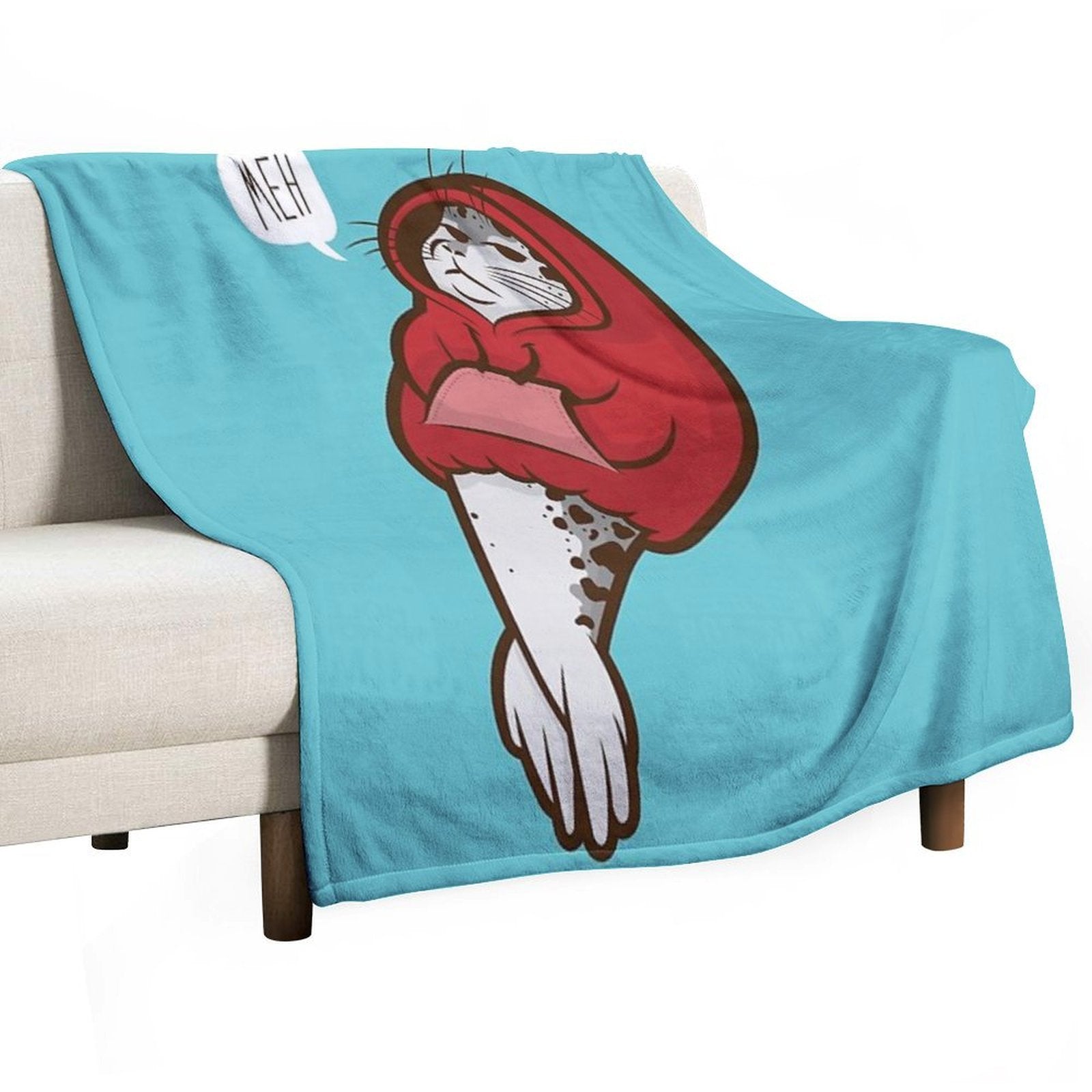 Hooded Seal Shrink-resistant Throw Blanket