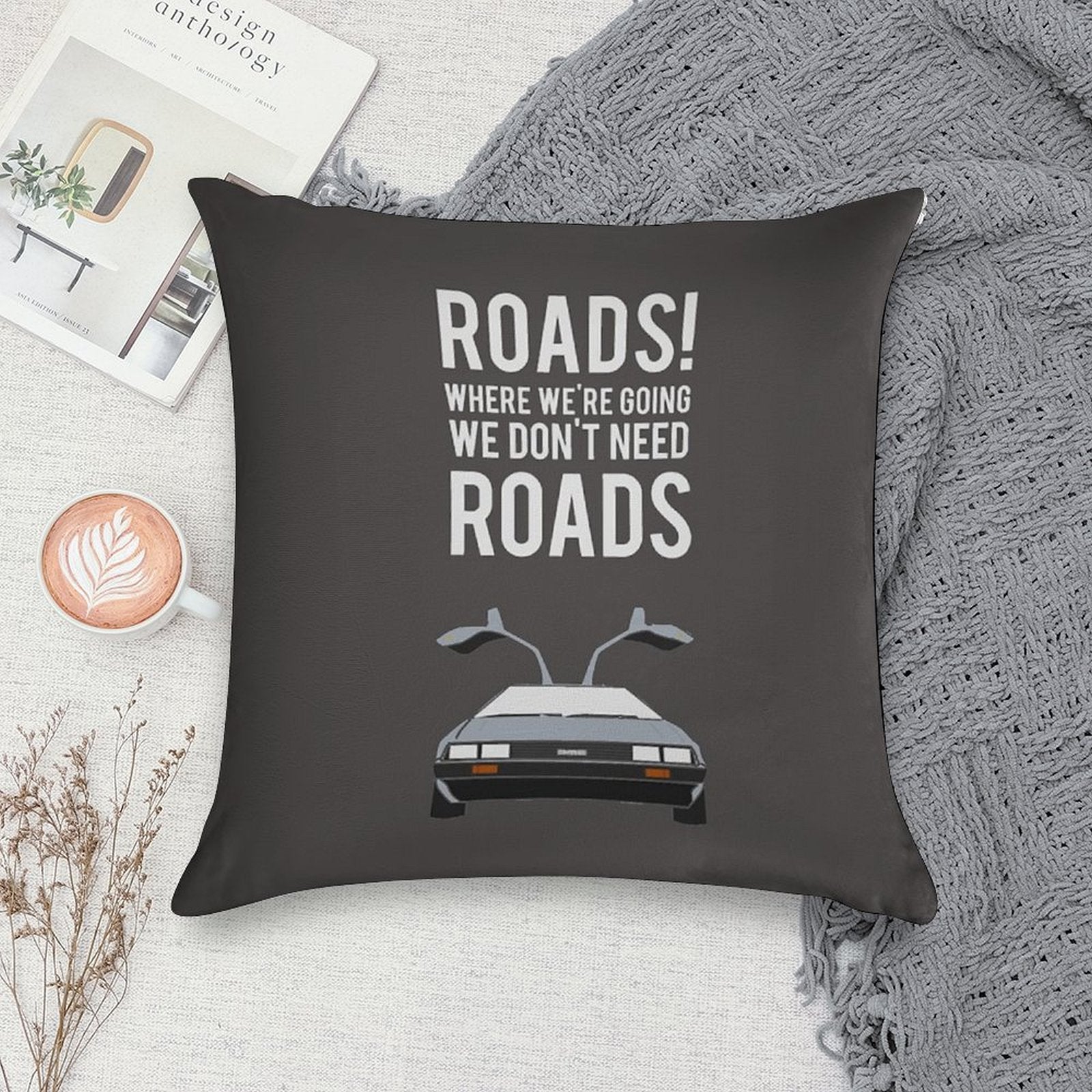 Back to The Future - Roads Soft Gift Ready Throw Pillow