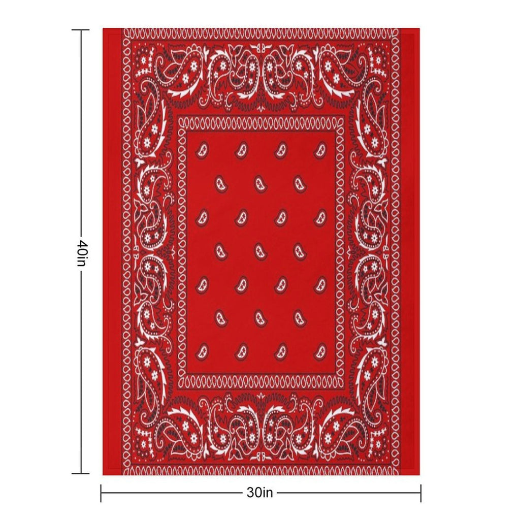 Bandana - Red Plush Throw Blanket
