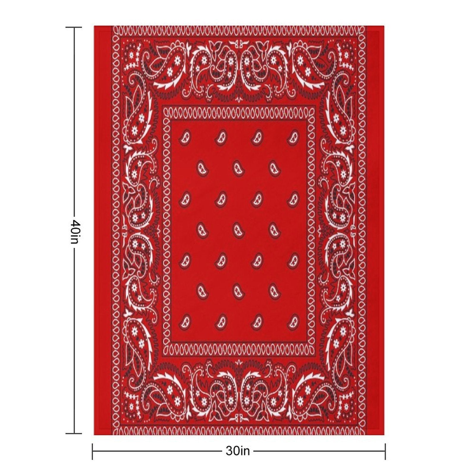 Bandana - Red Plush Throw Blanket