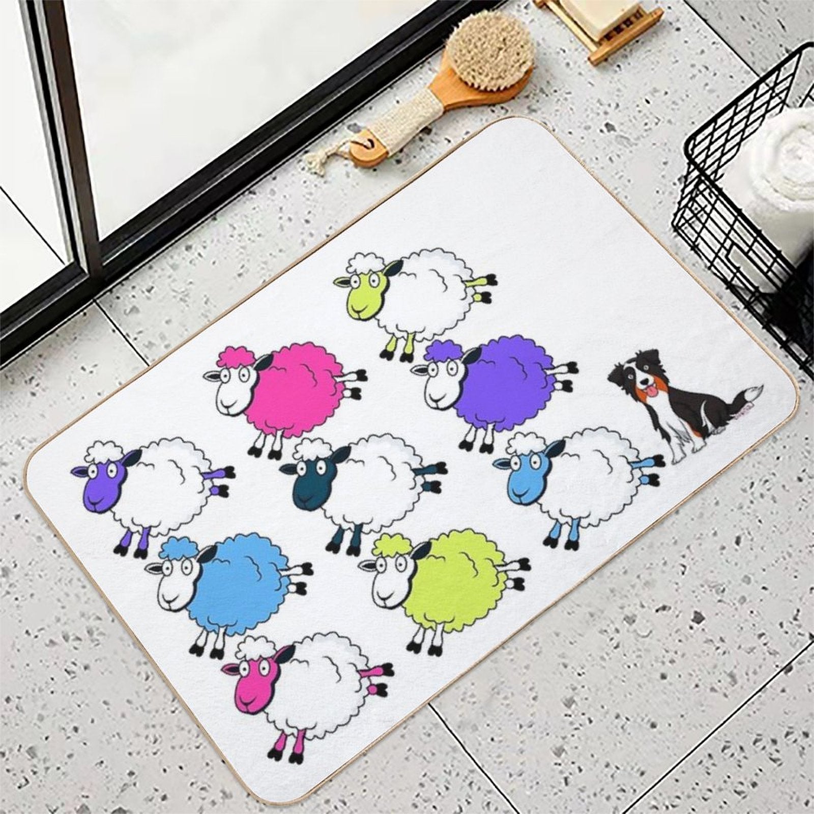Unique Sheep  Pet-Safe Bath Mat