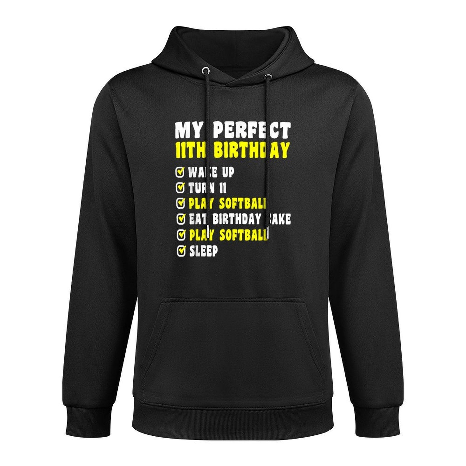 11 Years Old My Perfect 11th Birthday Softball 11th Birthday All-Day Comfort Hoodie