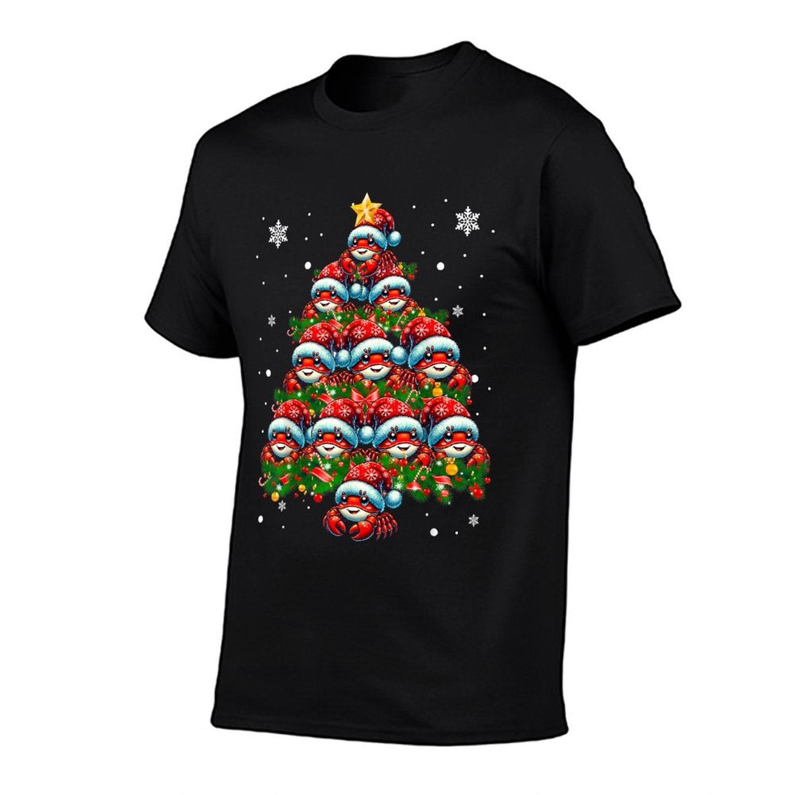 Crab Lighting Xmas Holiday Santa Crab Christmas Tree  Breathable T-Shirt