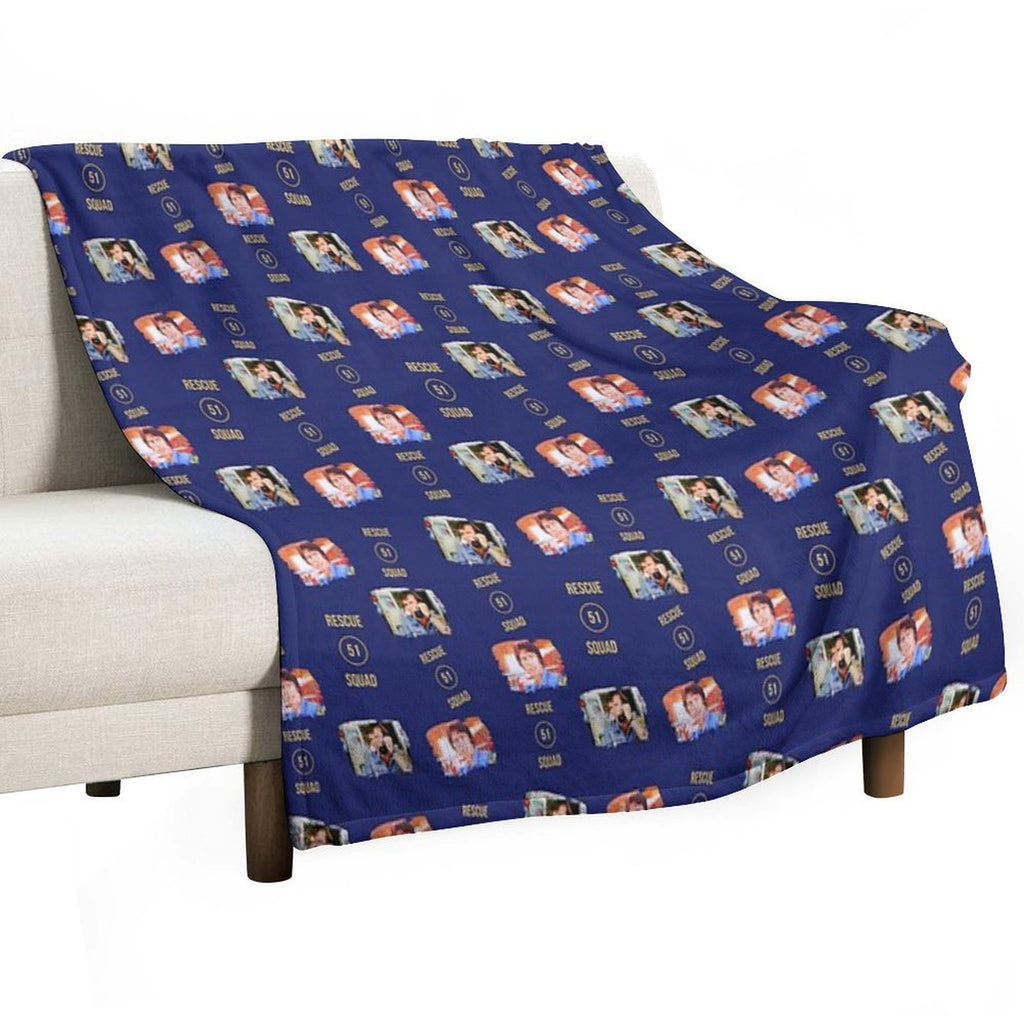 Emergency Rescue Squad 51 Roy And Johnny TV Show Dk Blue Gift-ready Throw Blanket