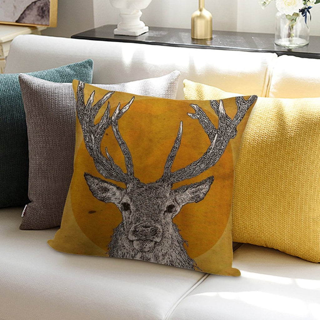 Wild Stag's Head Soft Ultra-Soft Texture Throw Pillow