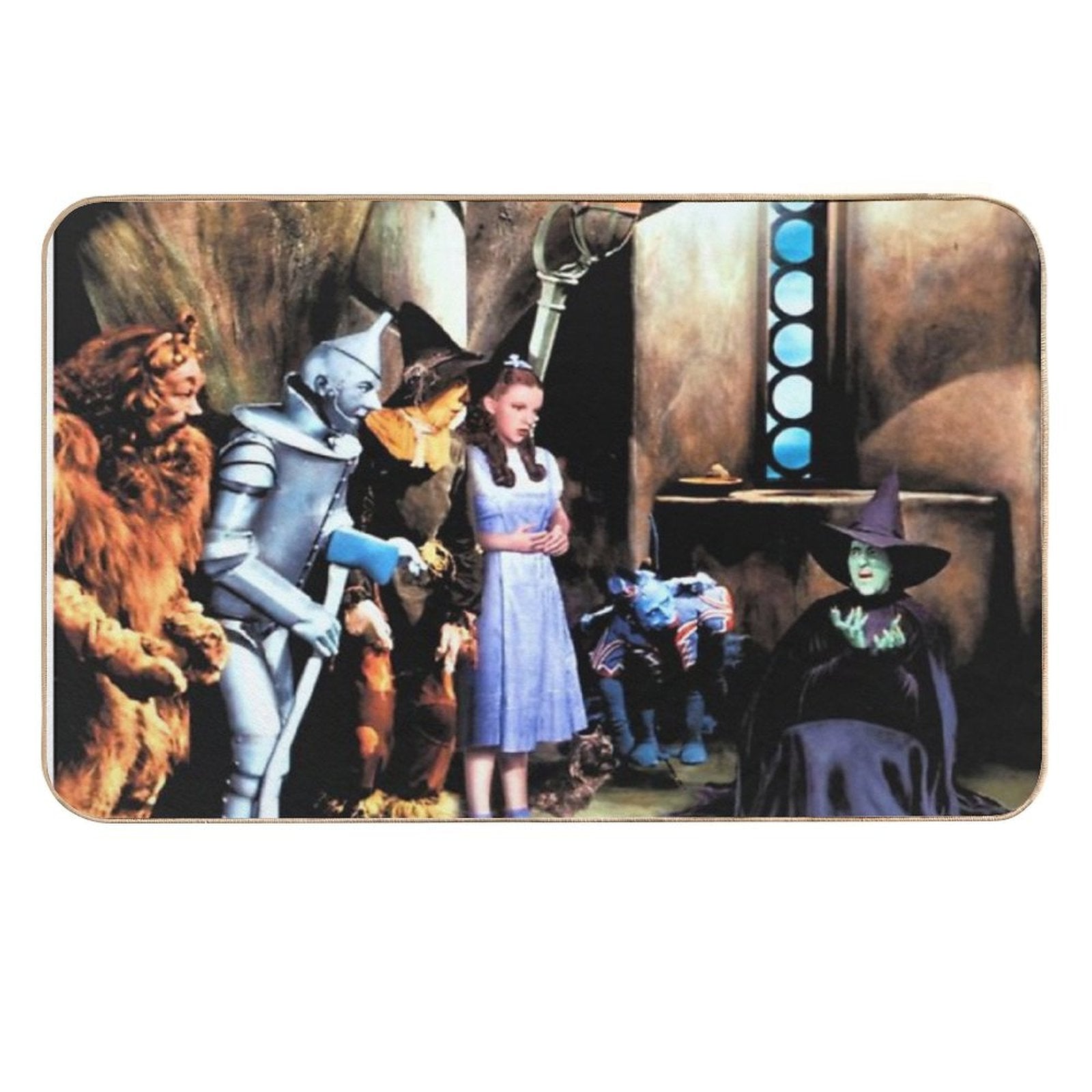 Colorized Vintage Design Print Stills  Oz Melting with  Mask  Dirt-Trapping Bath Mat