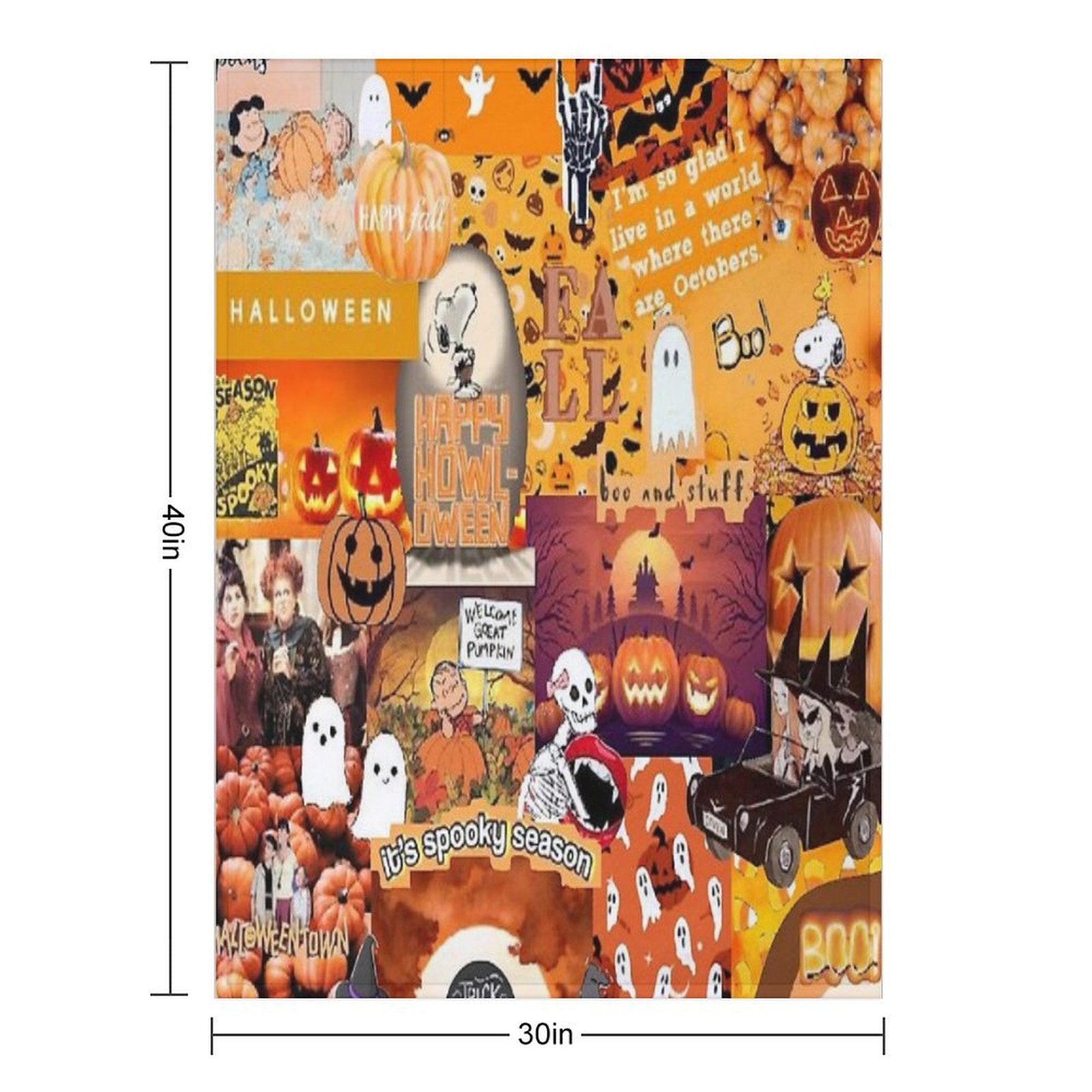 Halloween Collage Anti-pilling Throw Blanket