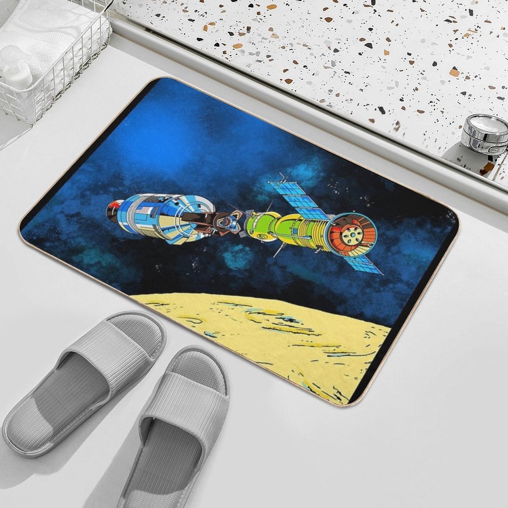Space Mission Retro Pinball  Rapid-Drying Bath Mat