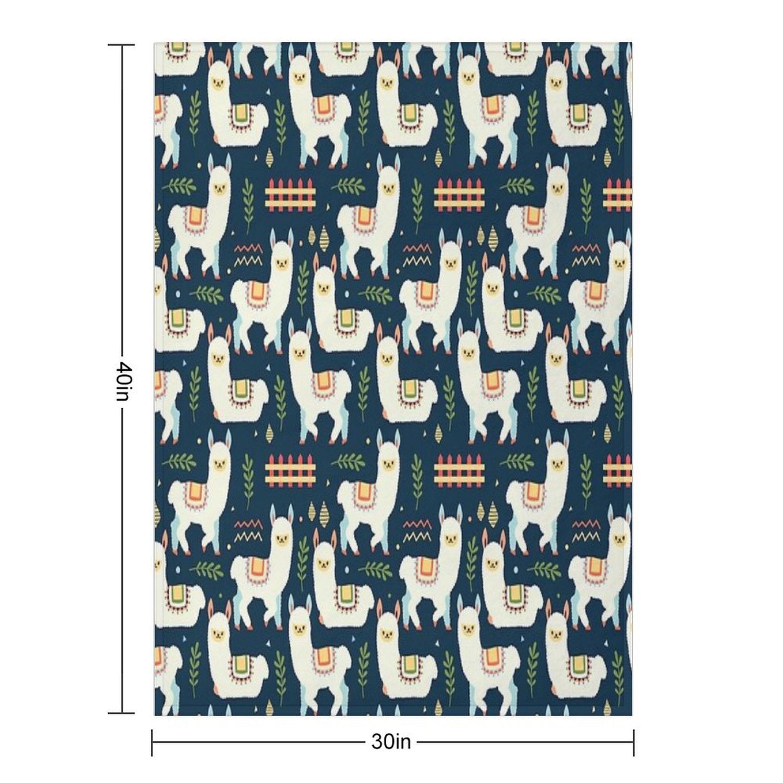 Cute Alpaca Pattern Travel-friendly Throw Blanket