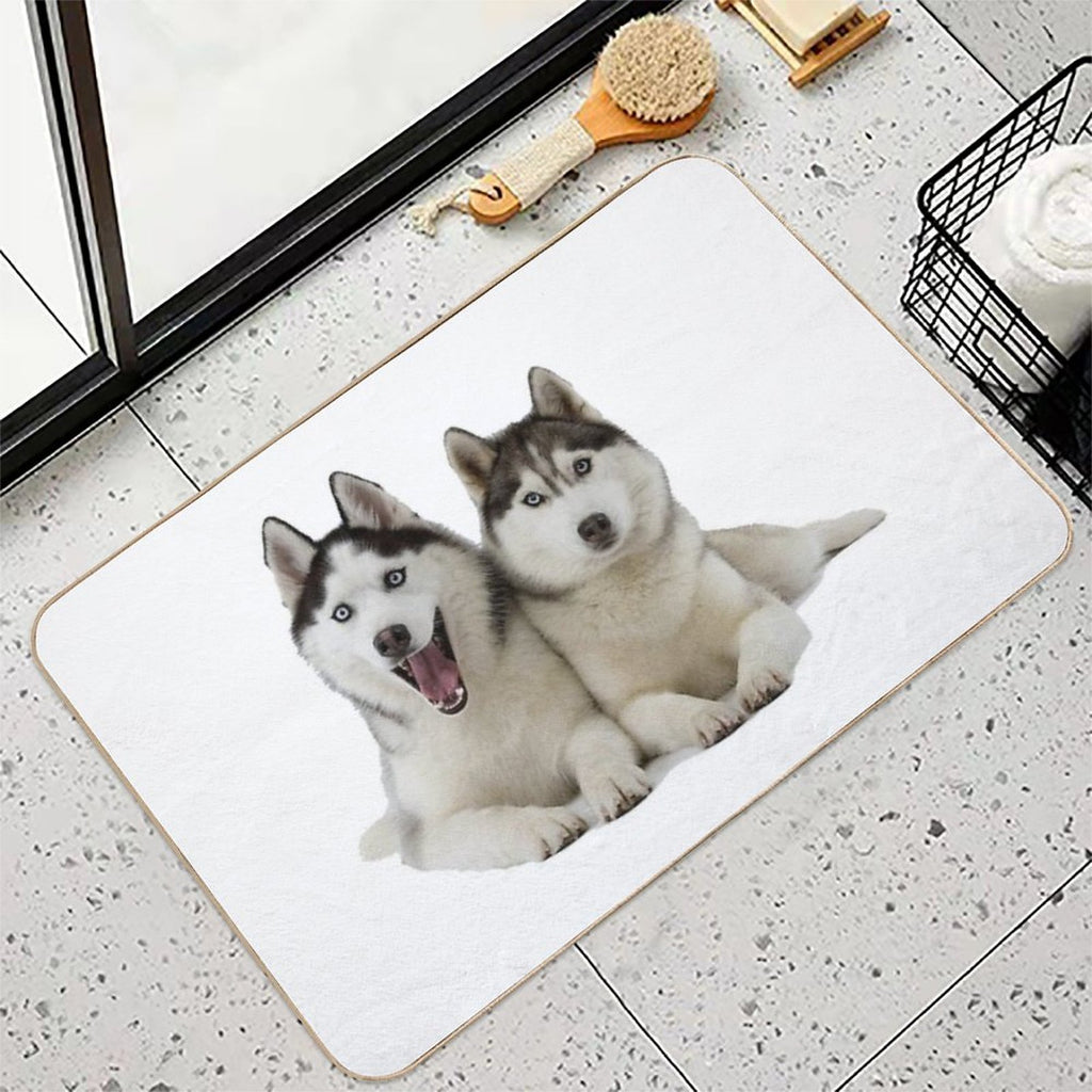 Huskies!  High-Traffic Bath Mat
