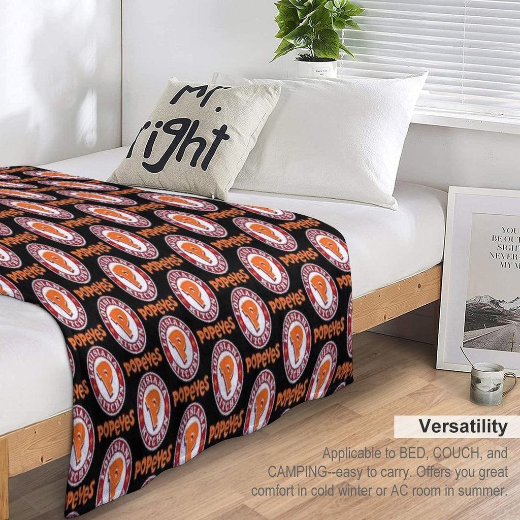Louisiana Kitchen Popeyes Classic Logos Premium Throw Blanket