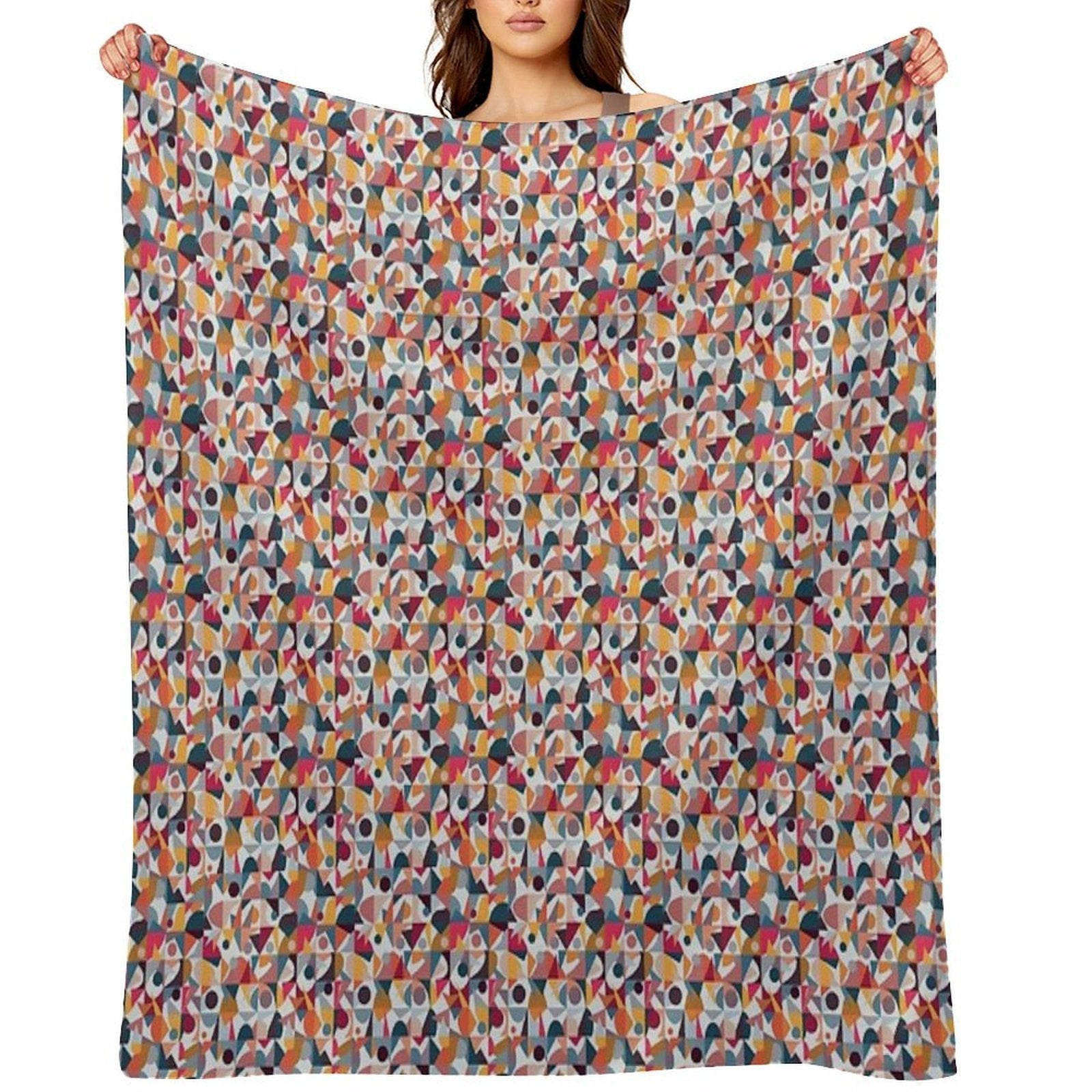 Abstract Quilt All-season Throw Blanket
