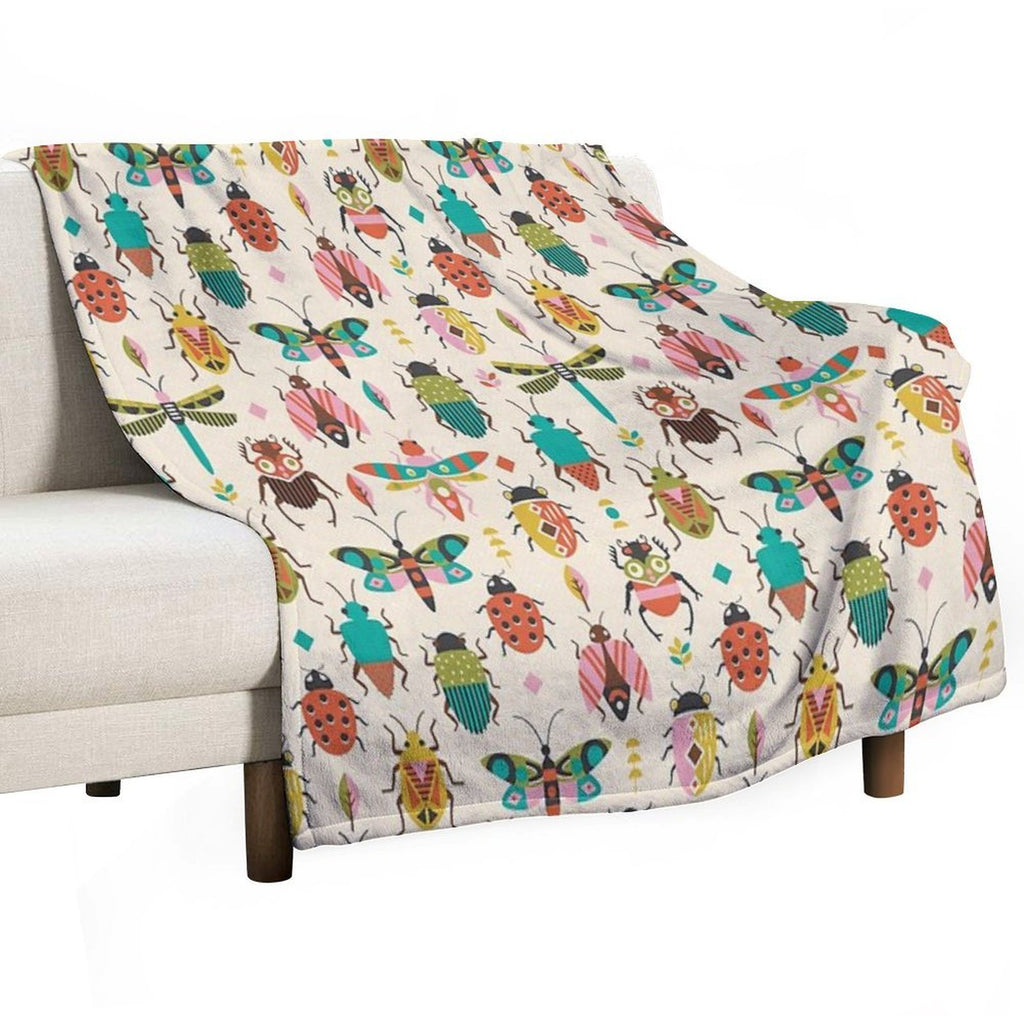 Mid Century Bugs Sustainable Throw Blanket