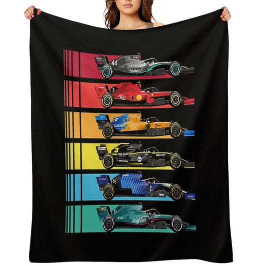 Formula Racing Cars 2023 Machine-washable Throw Blanket