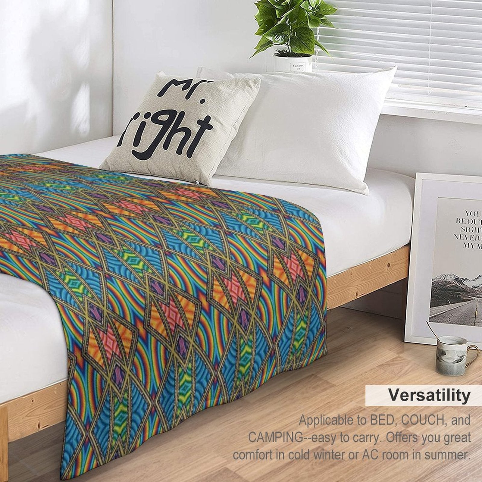 Technicolor Kaleidoscope Comfort Throw Blanket