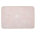 Trendy White Flowers Outlines Blush Pink Design  Dirt-Trapping Bath Mat
