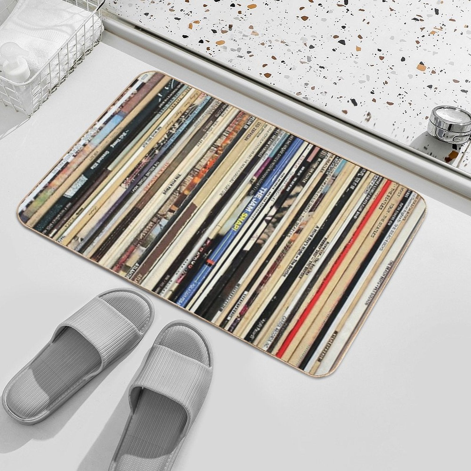 Classic Rock Vinyl Records  Dirt-Trapping Bath Mat
