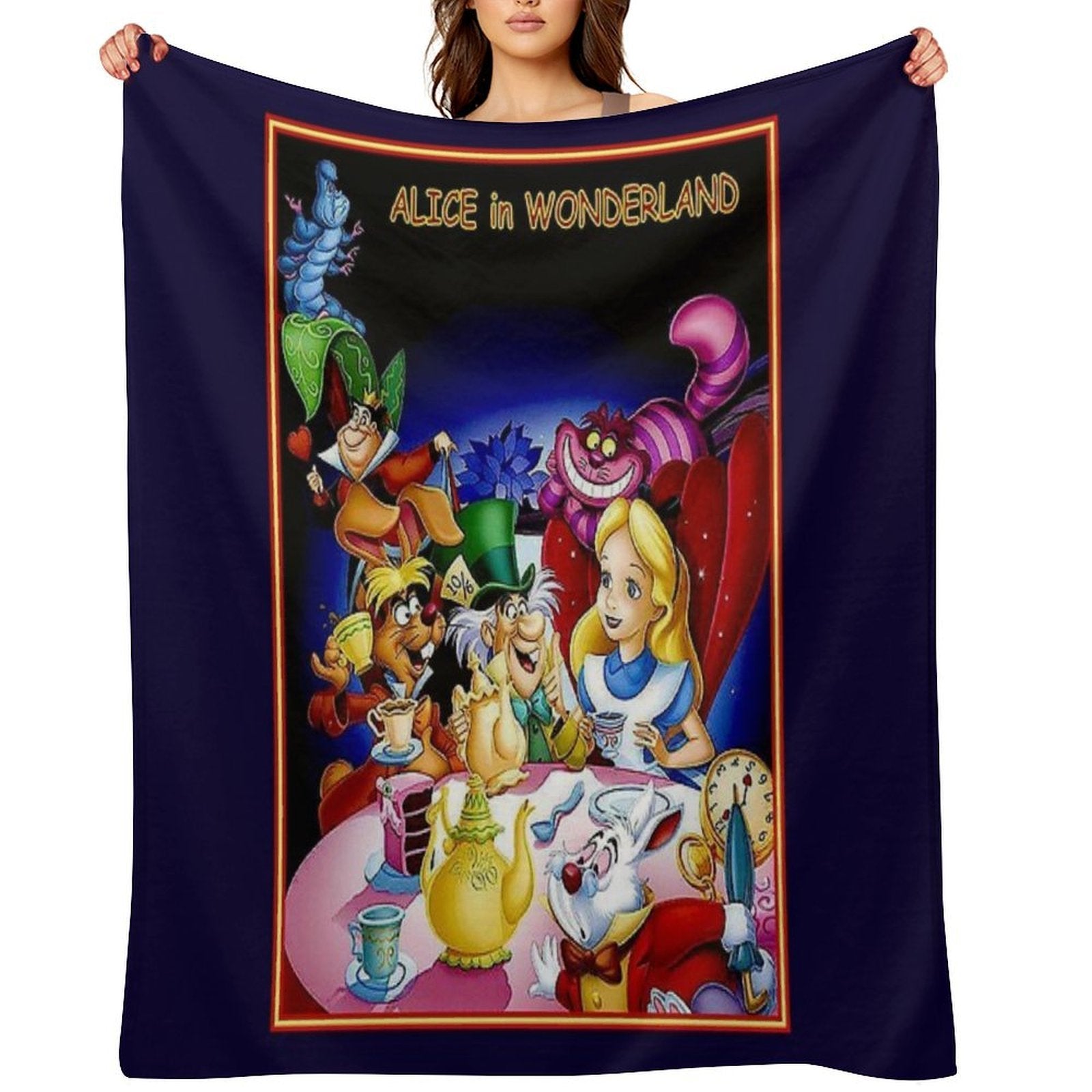 ALICE IN WONDERLAND  Cartoon Modern Print Shrink-resistant Throw Blanket