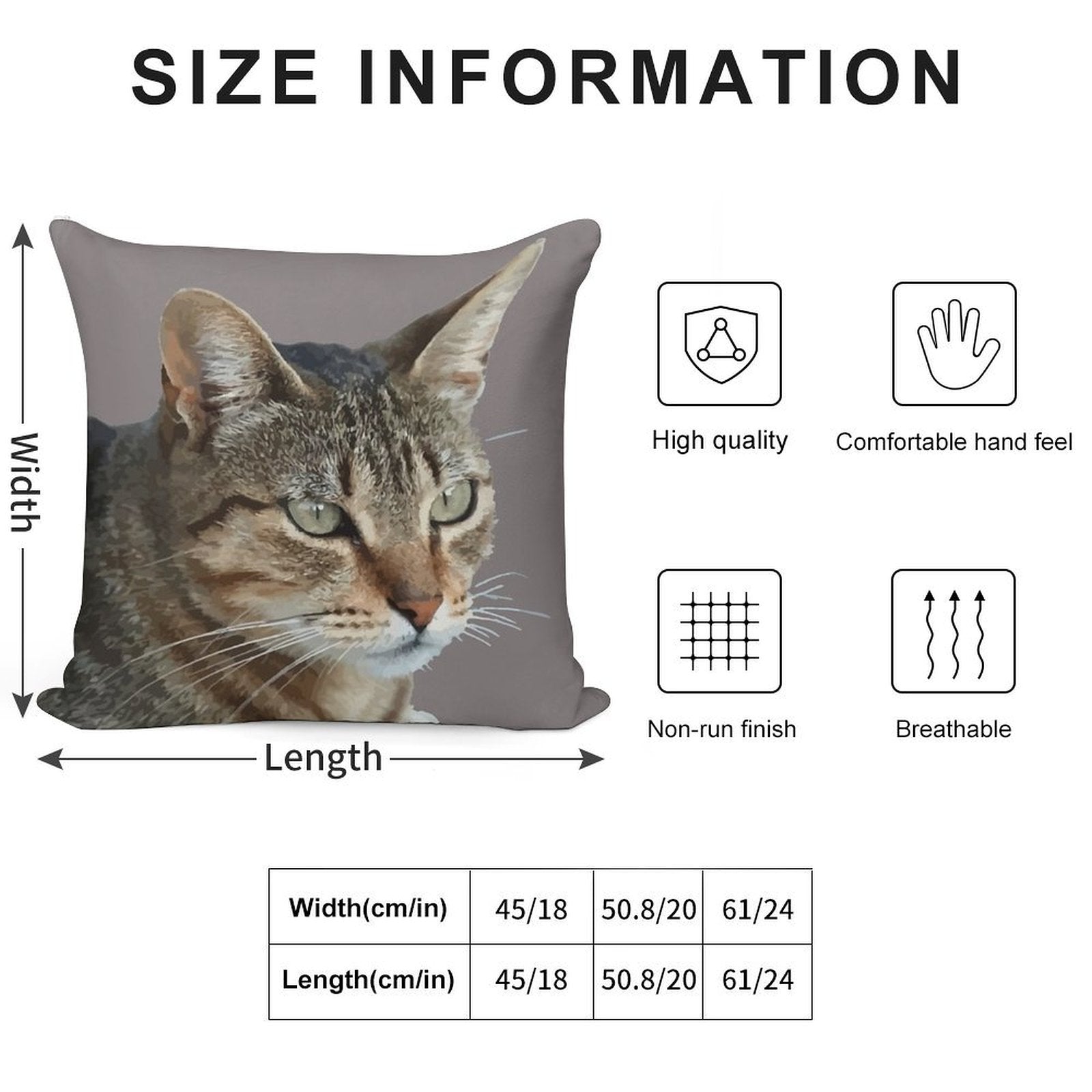 Stunning Tabby Cat Close Up Portrait Vector Isolated Soft Washable Throw Pillow