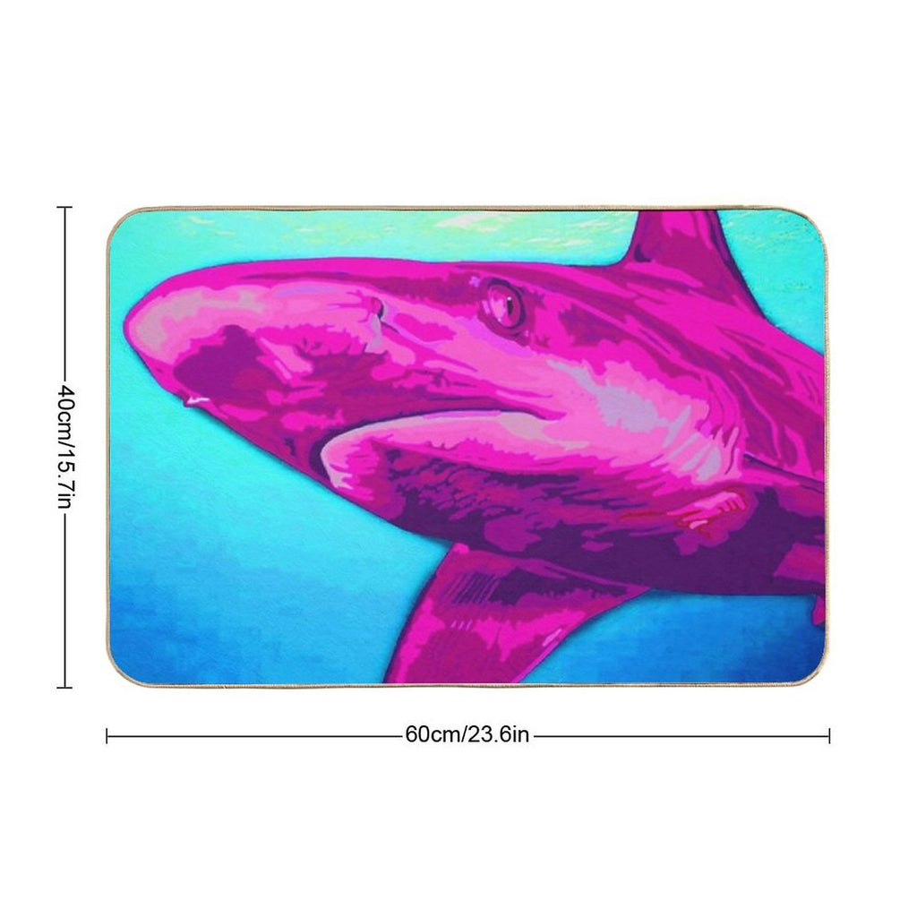 Pink Shark  Dirt-Trapping Bath Mat