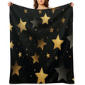 Stars on Black Background Quick-dry Throw Blanket
