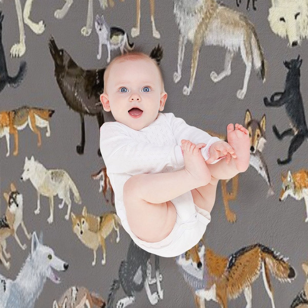 Wolves of The World  Grey Durable Throw Blanket