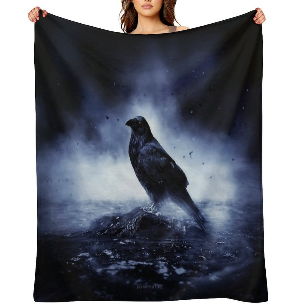 Raven in Mystical Light Lightweight Throw Blanket