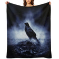 Raven in Mystical Light Lightweight Throw Blanket