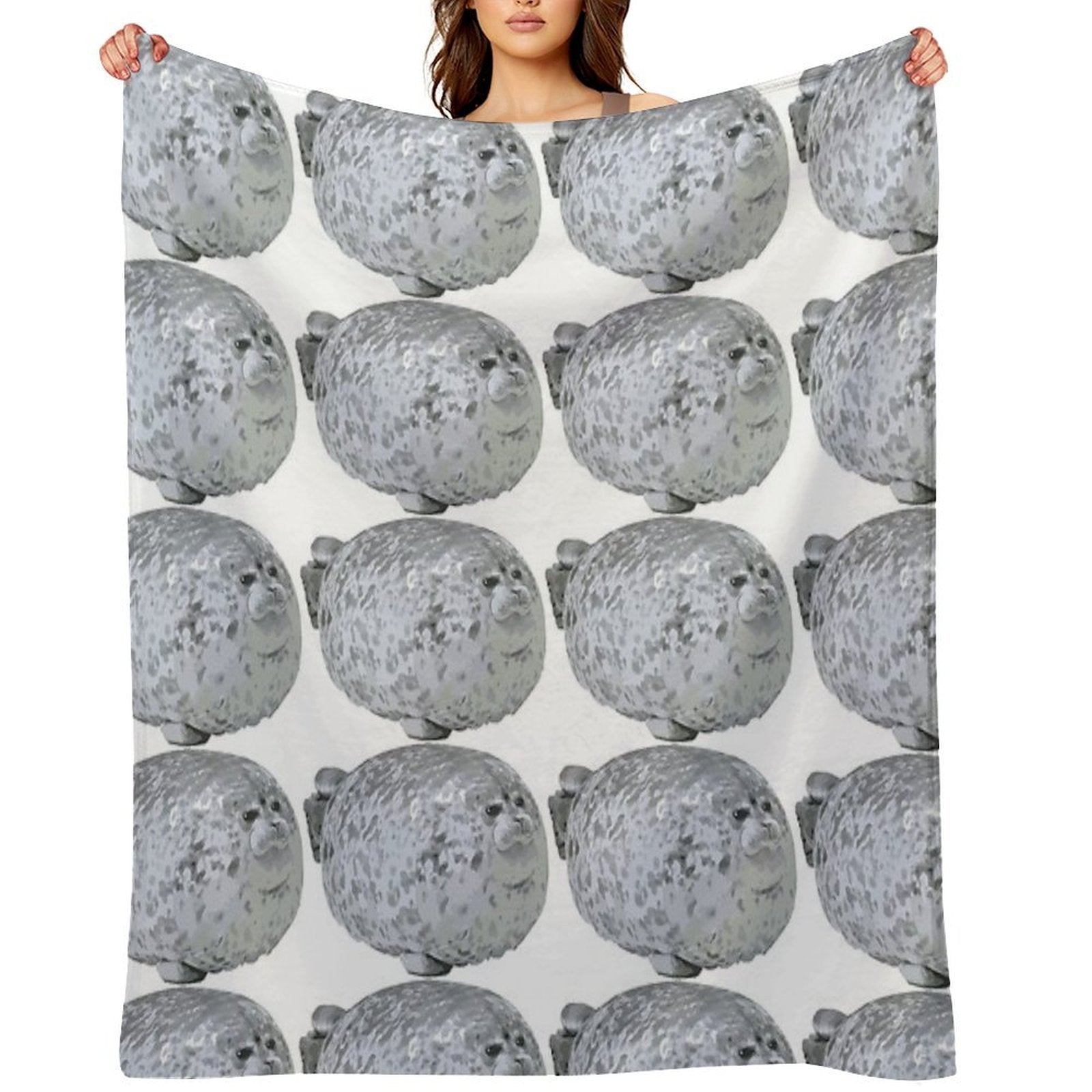 Cute Little Chonky Seal Multi-functional Throw Blanket