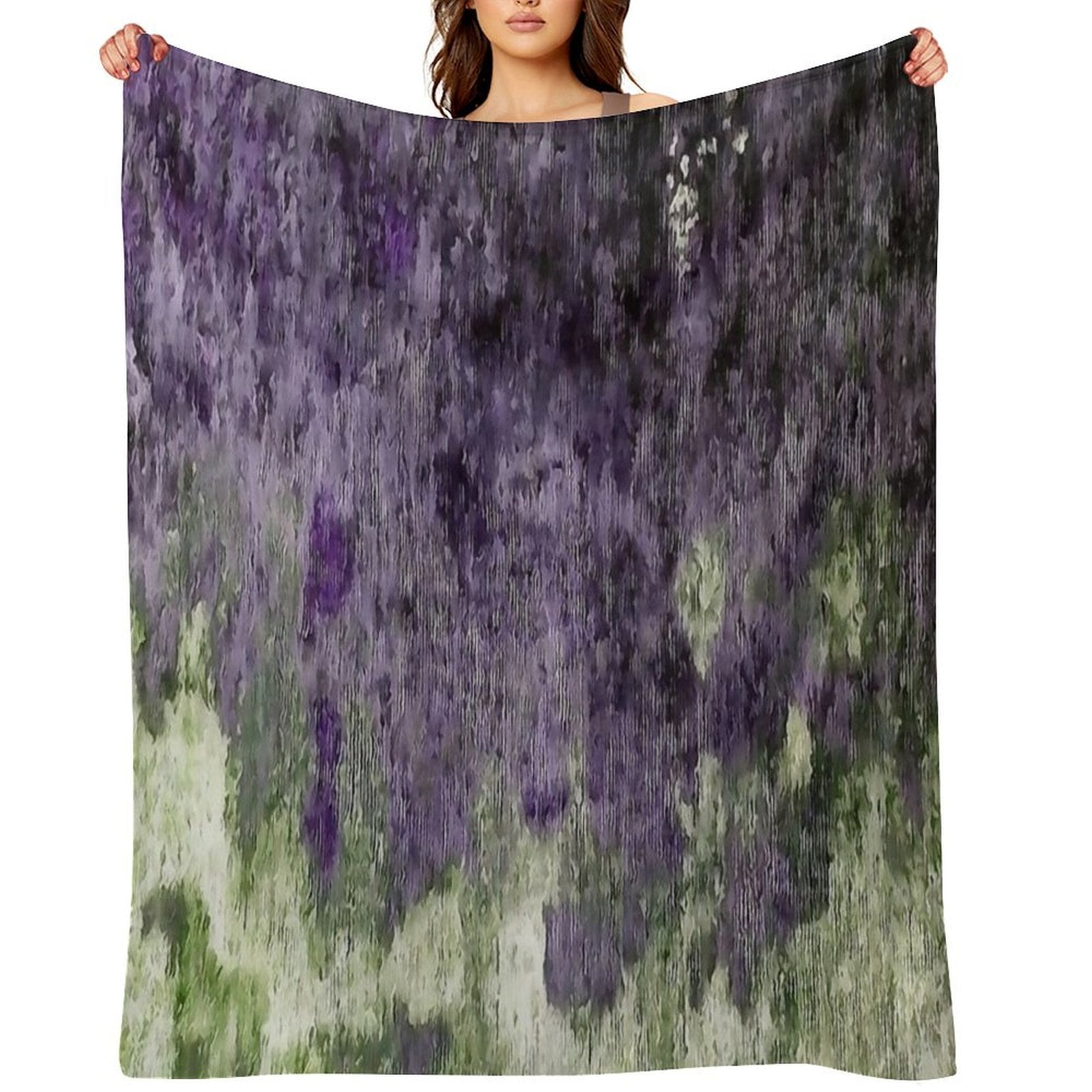 Violet And Olive Abstract Painting Comfort Throw Blanket