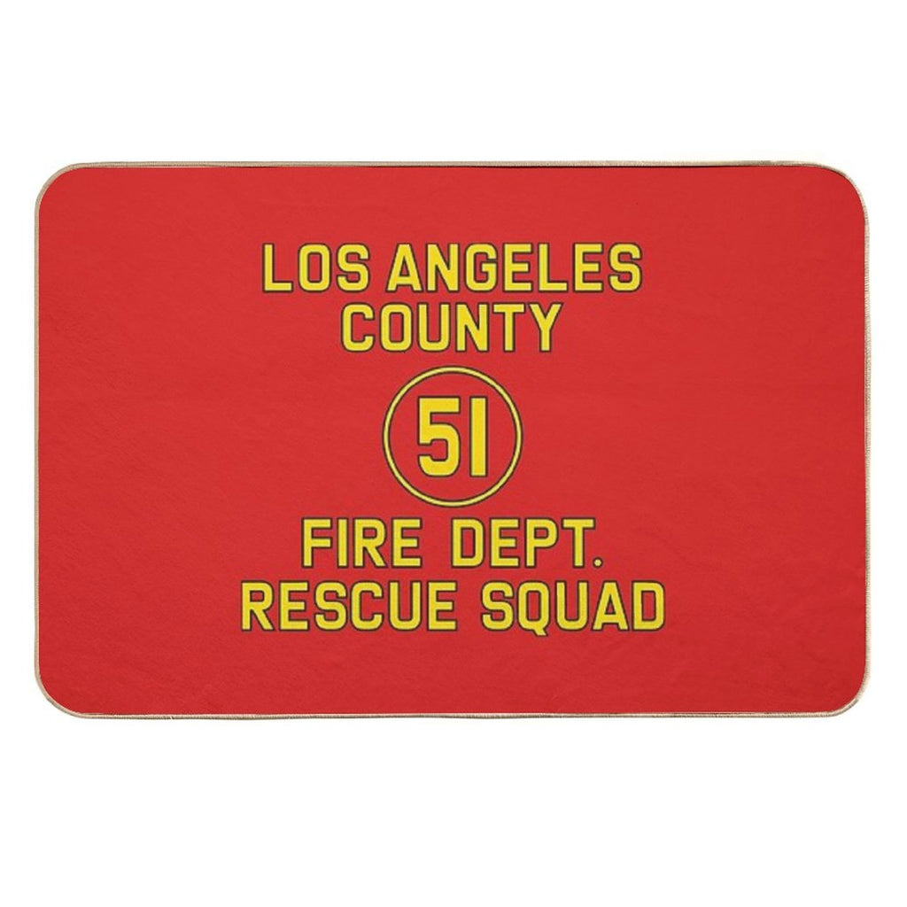 Emergency Squad 51 Side of Truck Reproduction Logo  Toxin-Free Bath Mat