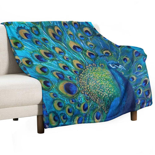 Beautiful Painted Peacock in Its Full Glory Durable Throw Blanket