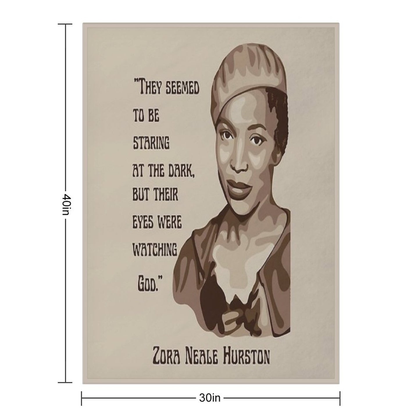 Zora Neale Hurston Portrait And Quote Plush Throw Blanket