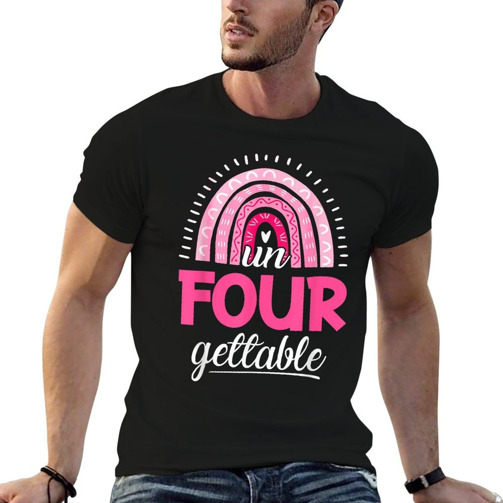 Un Four Gettable Birthday 4 Year Old Rainbow 4th Bday  Polyester Blend T-Shirt