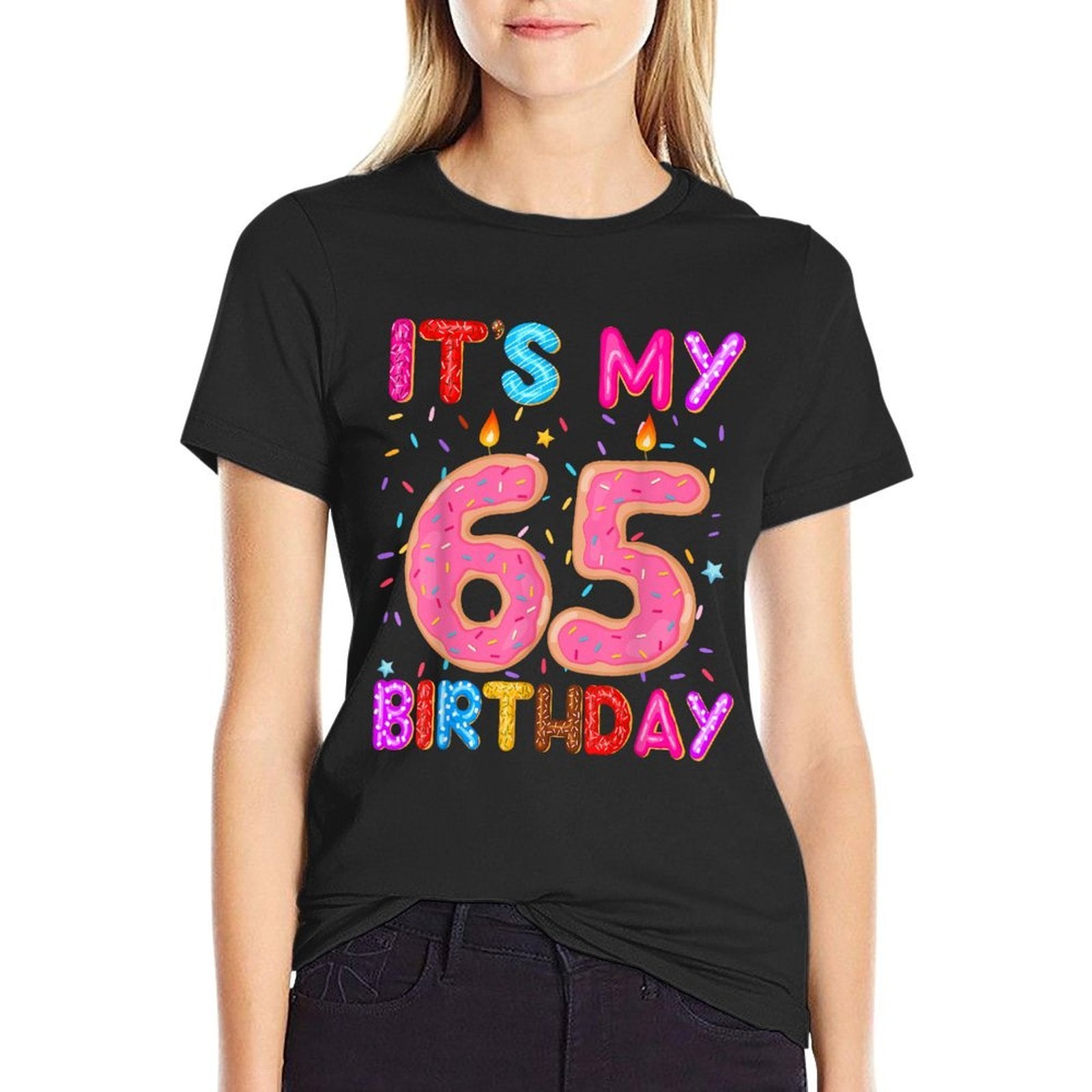 It's My 65th Birthday Sweet Donut 65 Year Old Funny Bday  Lightweight T-Shirt