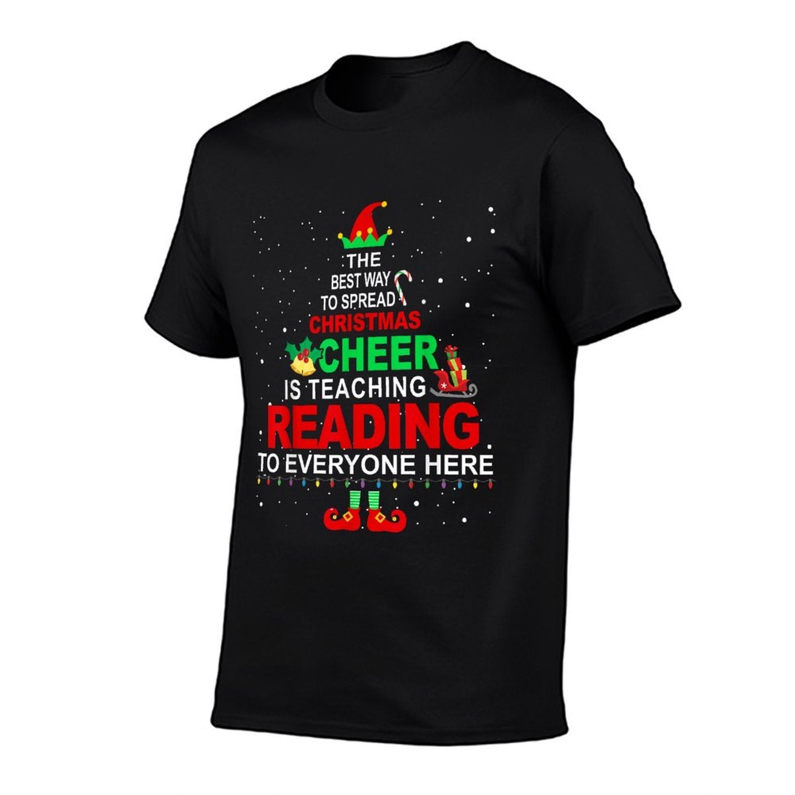 Reading Teacher Christmas - Elf Christmas Cheer for Men Women  Relaxed-fit T-Shirt