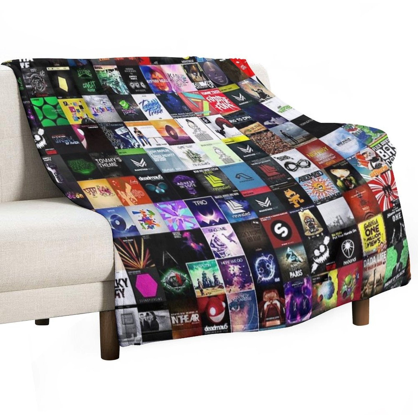 Music Collage Electronic Easy Care Throw Blanket