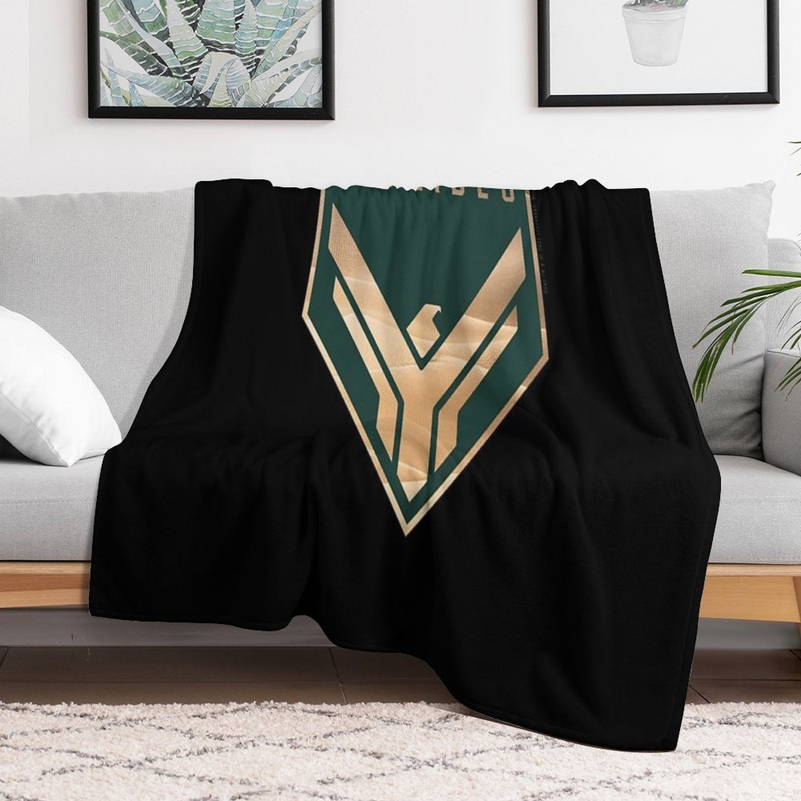 Dune - House Atreides Badge Inverted (Dark Image) - Plush Throw Blanket
