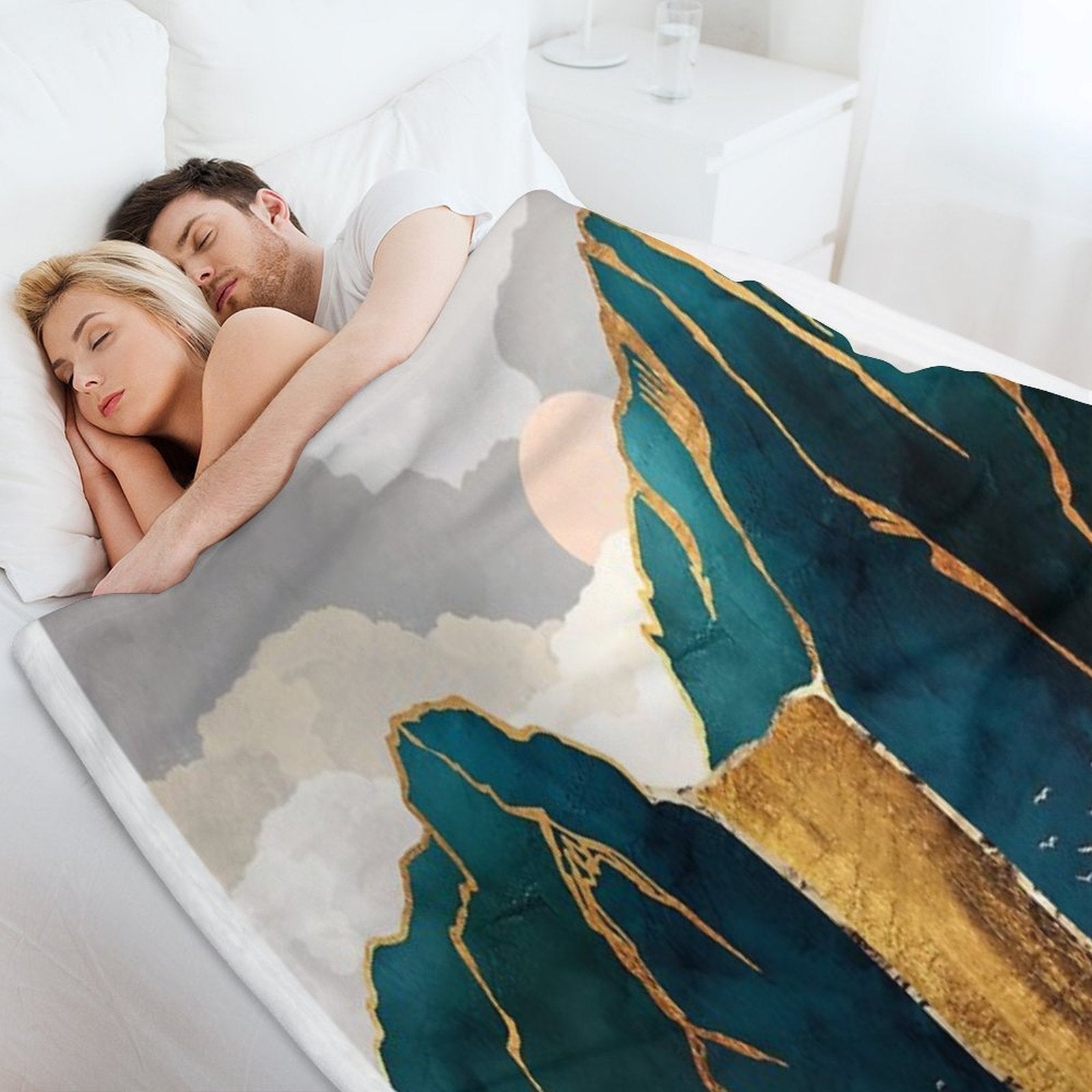 Golden Waterfall Comfort Throw Blanket