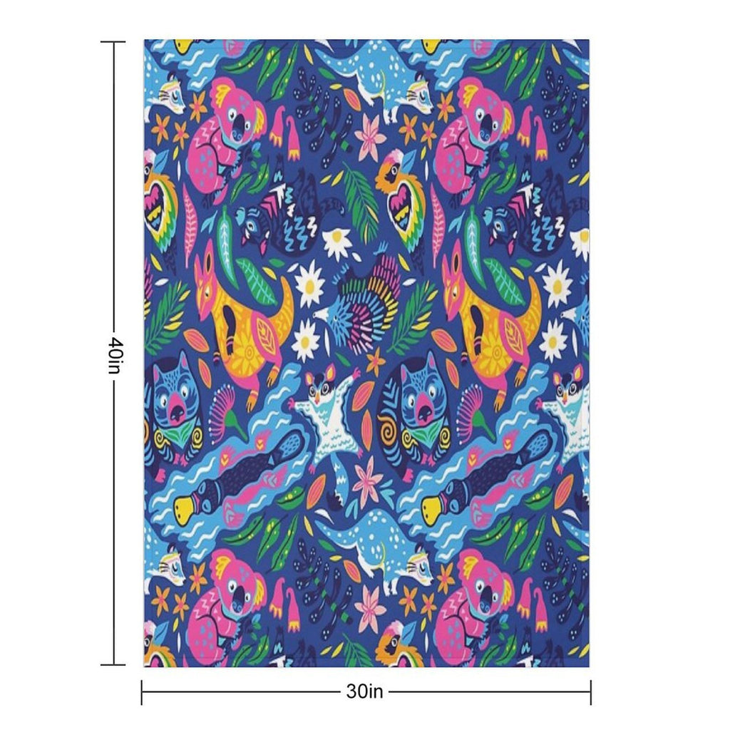 Decorative Australian Animals Velvety-soft Throw Blanket